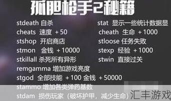 孤单枪手作弊码是什么金钱(孤单枪手作弊码通关)